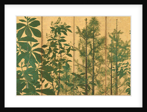 Trees. A six-section folding screens, Mid of 17th cen by Anonymous