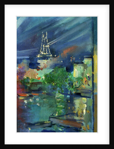 The Eiffel Tower at Night, 1924 by Anonymous