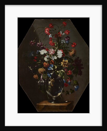 Carnations, dahlias and hyacinths in a vase, c. 1670 by Anonymous