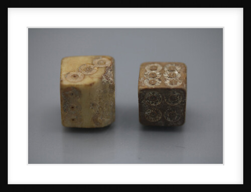 A pair of Roman dice made from carved bone, 1st century BC by Anonymous