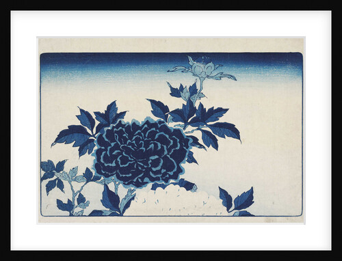 Aizuri-e with flowers, by Anonymous