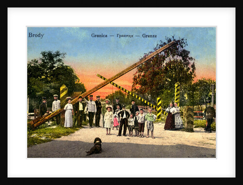 Border passage between Austrian and Russian empires at Brody, c. 1910 by Anonymous