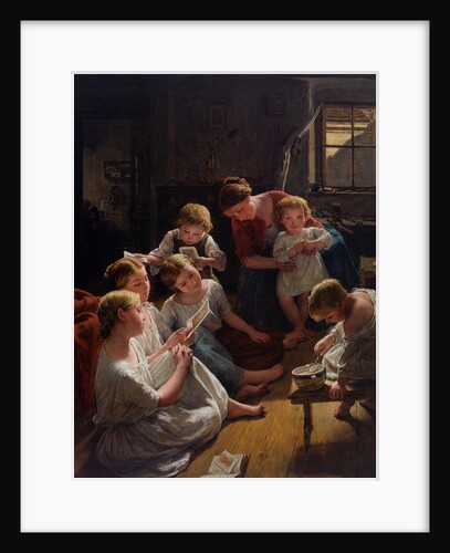 Children in the morning looking at pictures, 1853 by Anonymous