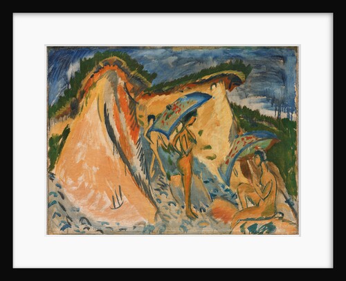 Fehmarn Dunes With Bathers Under Japanese Umbrellas, 1913 by Anonymous