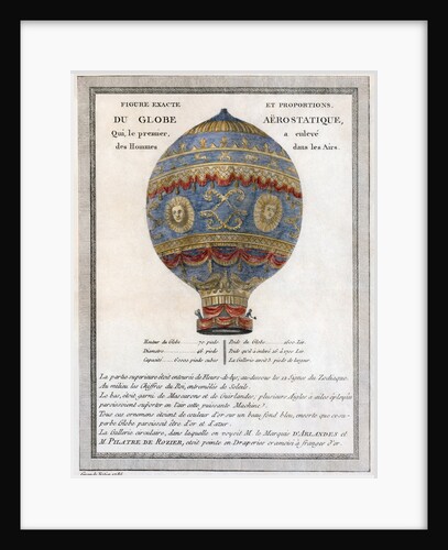 Figure and exact proportions of the Aerostatic Globe, 1786 by Anonymous