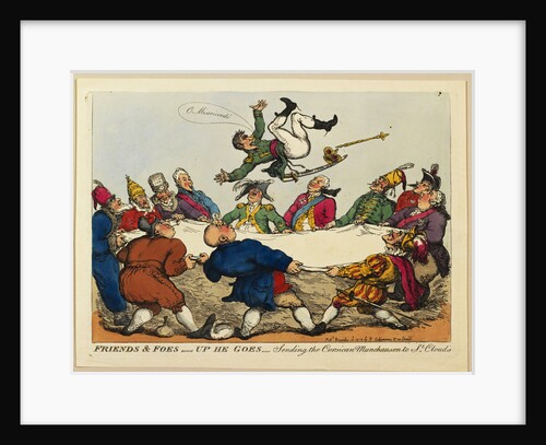 Friends and foes, up he goes: Sending the Corsican Munchausen to Saint Clouds, 1813 by Anonymous