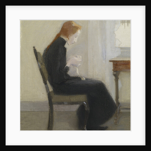 Girl crocheting, 1904 by Anonymous