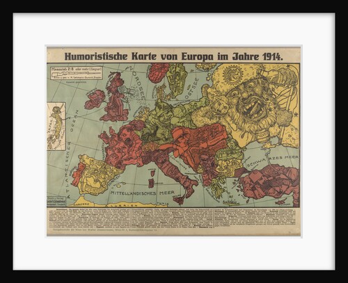 Humorous Europe Map in 1914, 1914 by Anonymous
