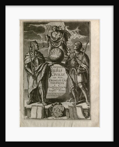 Justinianus Corpus Iuris Civilis (Body of Civil Law). Frontispiece, 1663 by Anonymous