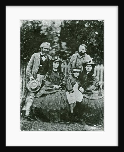 Karl Marx, Friedrich Engels and the daughters Jenny, Eleanor and Laura Marx, 1864 by Anonymous