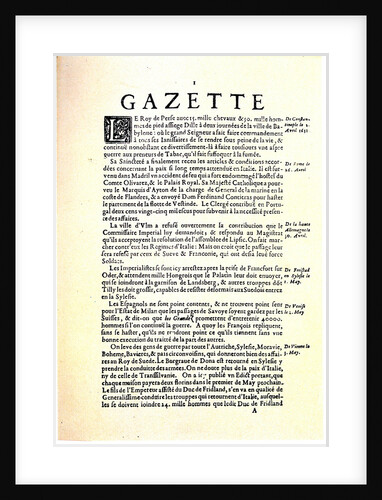 La Gazette (Gazette de France), 1631 by Anonymous