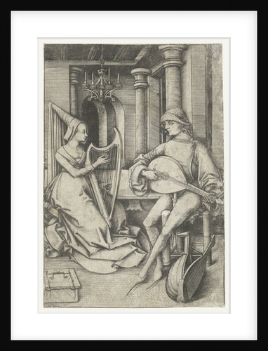 Luteplayer and Harpist, Late 15th cen by Anonymous