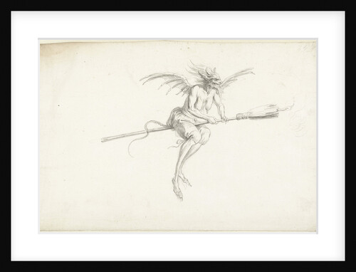 Monstrous witch on a broom, Mid of 17th cen by Anonymous
