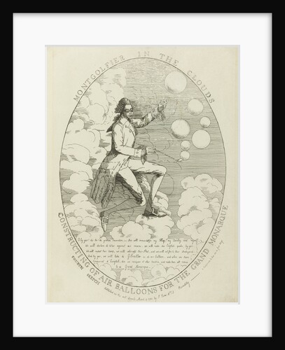 Montgolfier in the clouds. Constructing of air balloons, 1784 by Anonymous