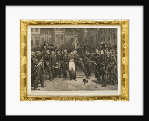 Napoleons farewell to the Imperial Guard in the courtyard of the Palace of Fontainebleau by Anonymous