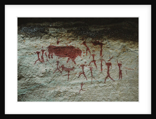 San rock painting in the Drakensberg Mountains in South Africa, by Anonymous
