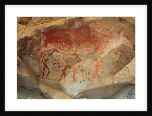 San rock painting in the Drakensberg Mountains in South Africa, by Anonymous