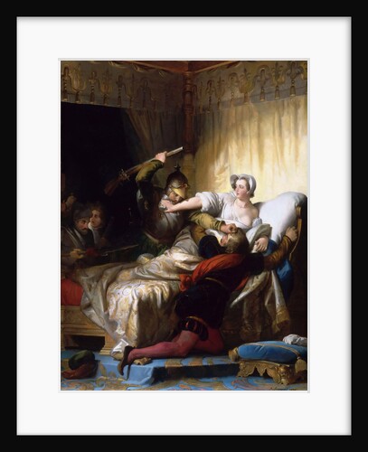 Scene in the bedroom of Marguerite de Valois during the St. Bartholomews Day massacre, 1836 by Anonymous