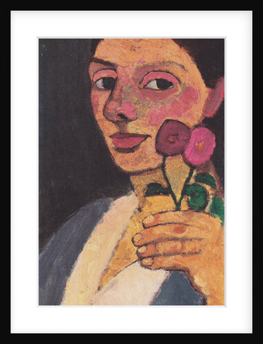 Self-Portrait with Two Flowers in Her Raised Left Hand, 1907 by Anonymous