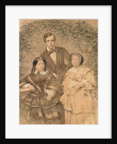 Sergei Mikhailovich Tretyakov with his wife Elizaveta Tretyakova and her sister Anna Alexeeva, 1850s by Anonymous