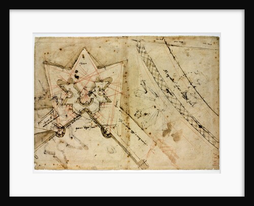 Study for the fortifications of Porta al Prato di Ognissanti in Florence, ca 1529 by Anonymous