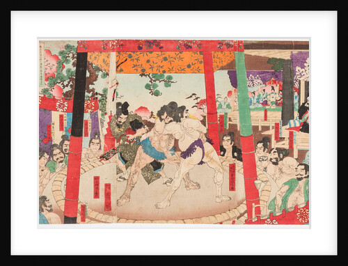Sumo performed before Hideyoshi and Kato Kiyemasa, 1884 by Anonymous