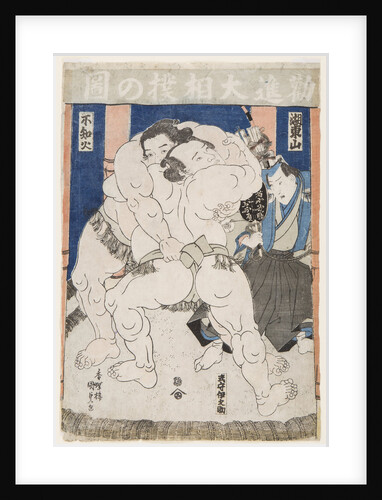 Sumo Wrestlers in Action, by Anonymous