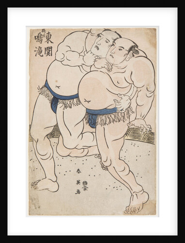 Sumo Wrestlers Naritaki and Higashiseki in Action, 1790s by Anonymous