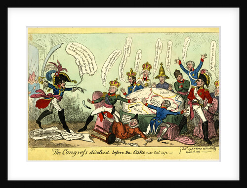 The Congress dissolved before the Cake was Cut up, Caricature on the Congress of Vienna, 1815 by Anonymous