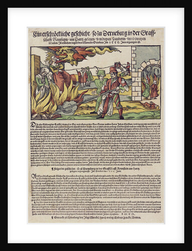 The Derenburg witch trial. Popular print, 1555 by Anonymous