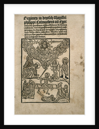 Title page of Regimen wider die Pestilenz by Philipp Culmacher, c. 1495 by Anonymous
