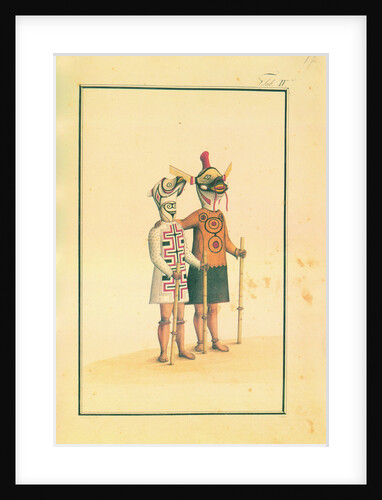 Two figures with masks, 1787 by Anonymous