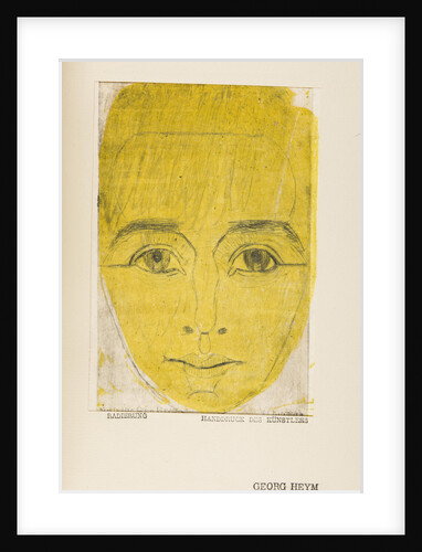 Umbra Vitae (Portrait of Georg Heym), c. 1920 by Anonymous