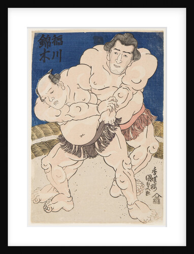 Wrestling match Inogawa vs Nishikigi, 1843 by Anonymous