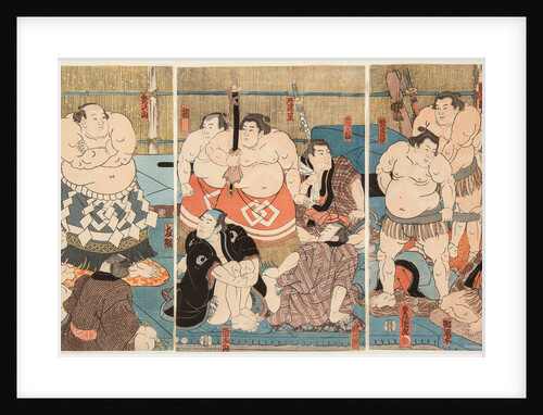 Wrestling match Shitaky Beya vs Hidenoyama, 1850 by Anonymous