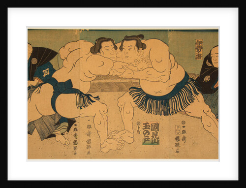 Wrestling match Tagasugo vs Ayusegawa, 1866 by Anonymous
