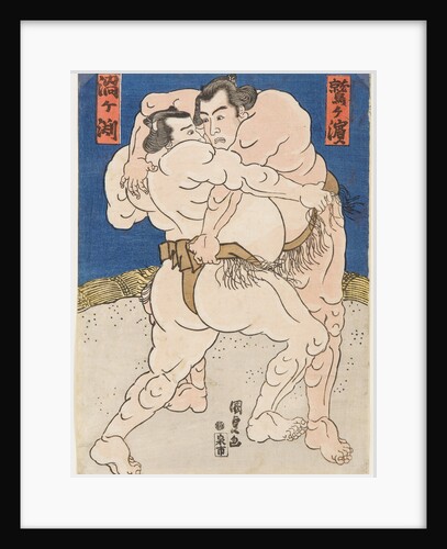 Wrestling match Uzugafuchi vs Washigahama, c. 1830 by Anonymous