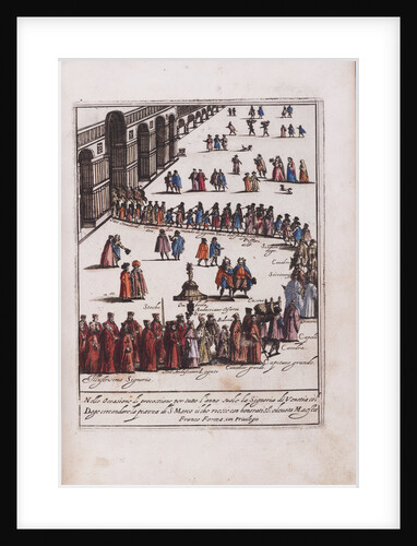 Procession of the Doge and his entourage in the Piazza San Marco in Venice, 1609 by Anonymous