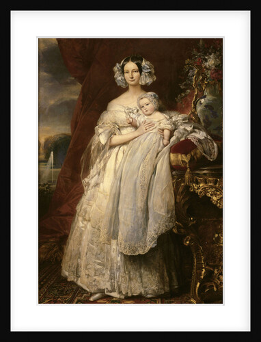 Portrait of Helene of Mecklenburg-Schwerin, Duchess of Orleans with her son the Count of Paris by Anonymous