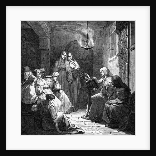 Hrotsvit as the canoness of the Gandersheim Abbey, 19th century by Anonymous