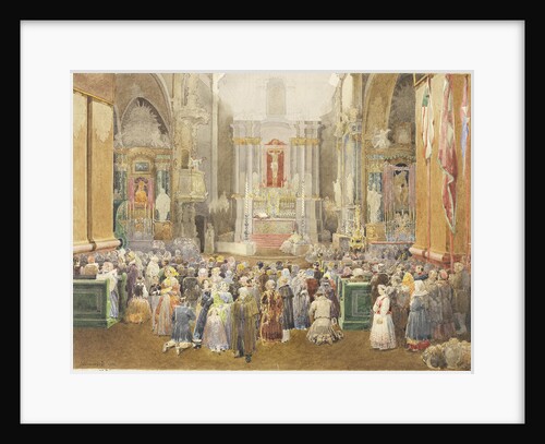 Interior of a Church during Mass, 1845 by Anonymous