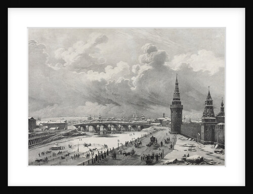 View of the Moscow Kremlin and the Kamenny Bridge (Greater Stone Bridge), 1825 by Anonymous