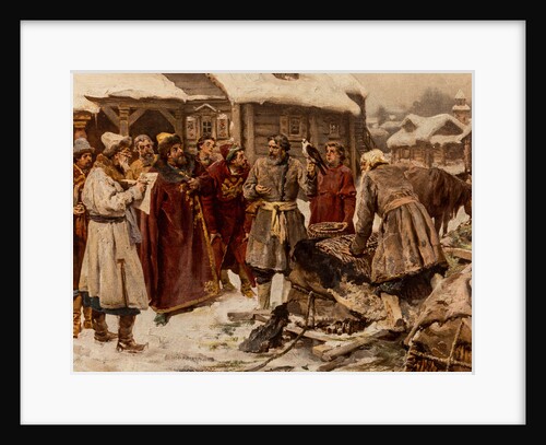 Falconers at the Amusement court of Moscow in the 17th Century, 1902 by Anonymous