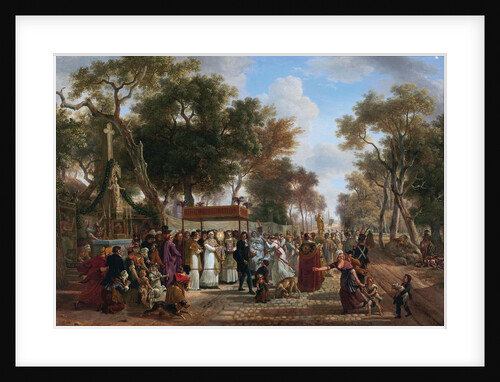 The Corpus Christi procession in a village by Anonymous