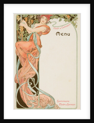Champagne Moët & Chandon Menu, 1899 by Anonymous
