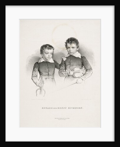 Ernst and Eduard Eichhorn, two little violinists, 1831 by Anonymous