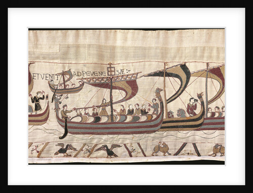 The Bayeux Tapestry. Scene 38: William and His Fleet Cross the Channel, ca 1070 by Anonymous