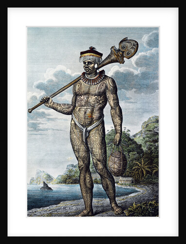 A man from Nuku Hiva Island with tattoos on his body by Anonymous