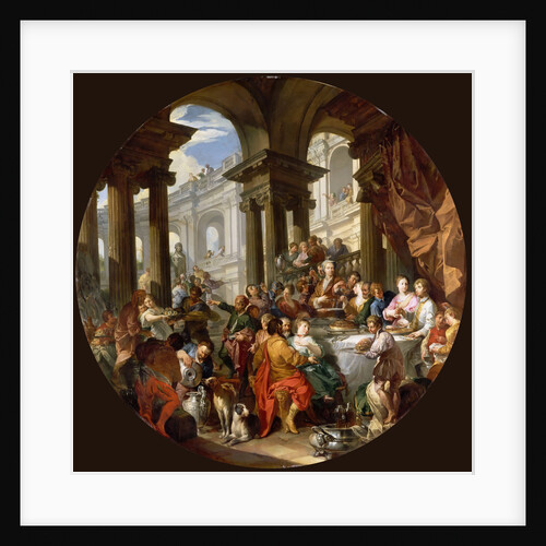 Banquet under a portico of ionic order, ca 1720 by Anonymous