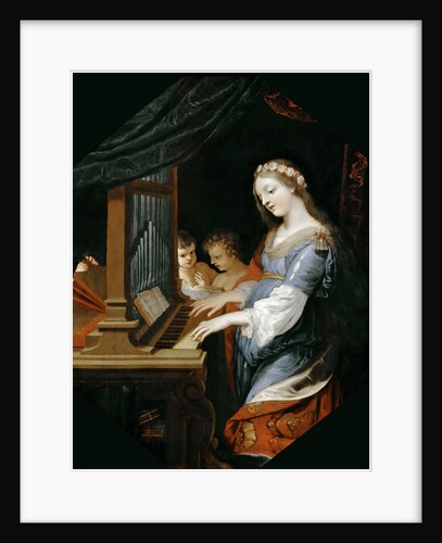 Saint Cecilia playing the organ by Anonymous